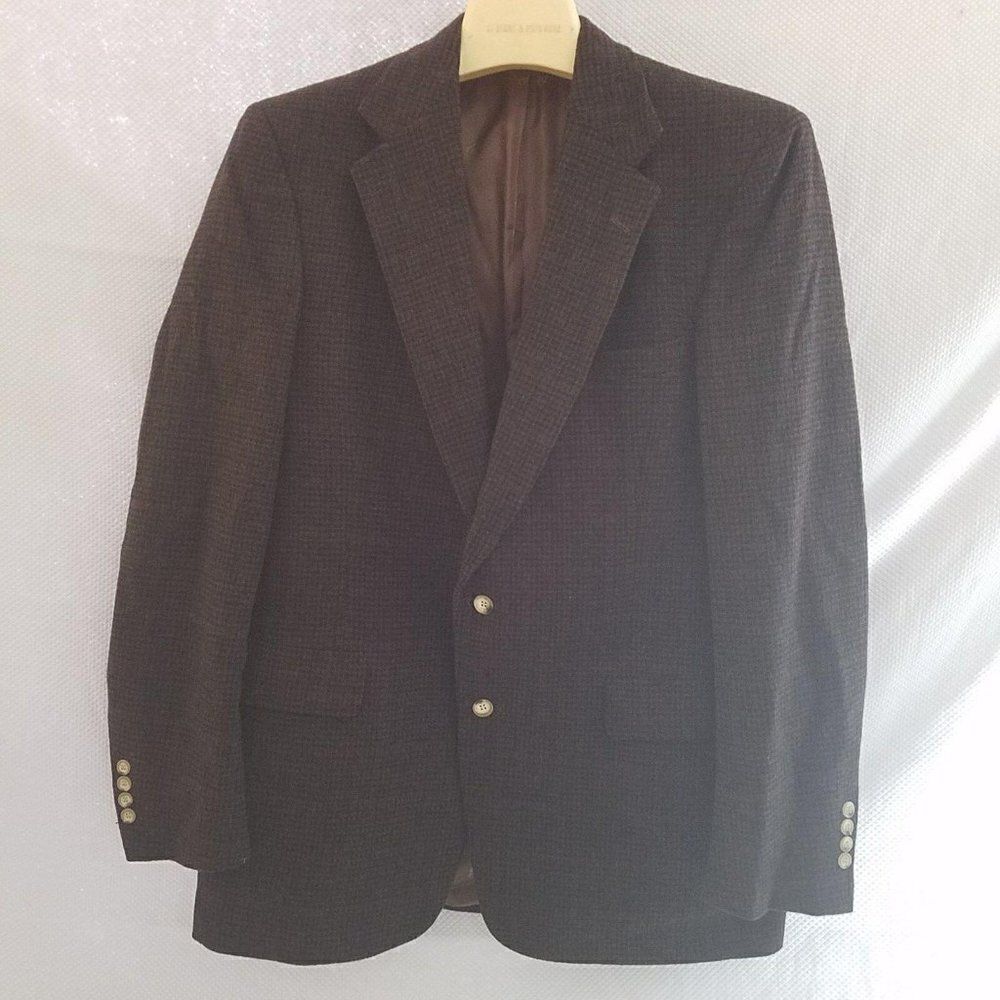 Austin Reed Dillards USA Brown Check Cashmere Blend Sports Coat 40R